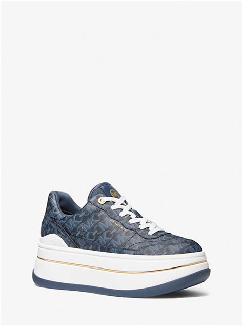 basket compensée michael kors|Hayes Empire Signature Logo Platform Sneaker .